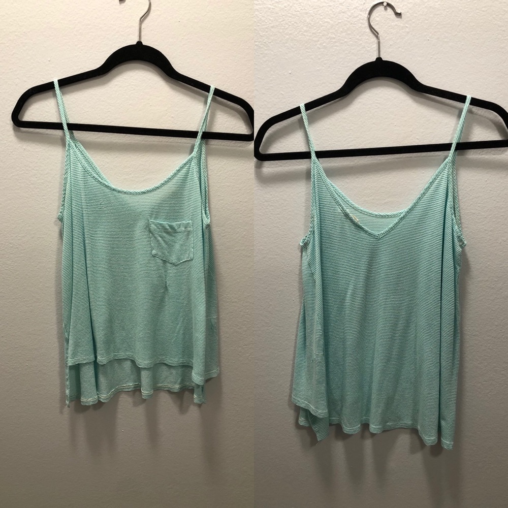 Teal High/Low Tank Top